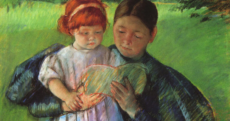 Cassatt Mary Nurse Reading to a Little Girl 1895 e1732653855569